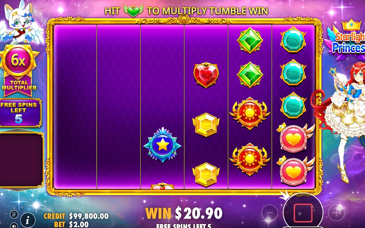 Free Spins under lila stjärnhimmel, med Total Multiplier