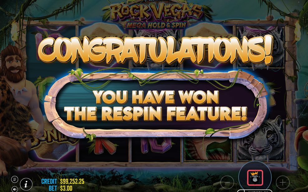 Mega Hold and Spin: BONUS rock och respins kvar